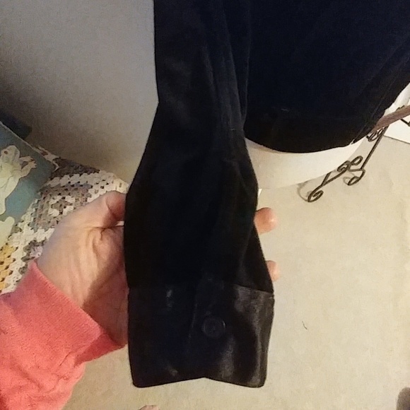 NWOT BCBG Max Azria Black Velour & Satin Hoodie - Picture 4 of 7